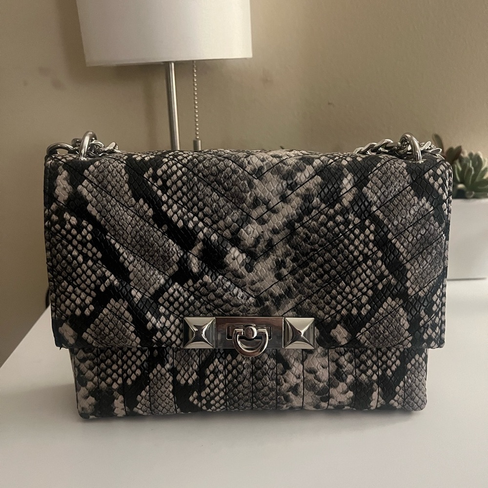 Snake-print Crossbody Bag